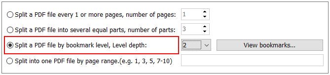 Split a PDF file by bookmark level